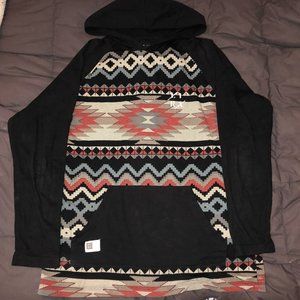 Tribal Print Light Black Red Tan Blue Hoodie